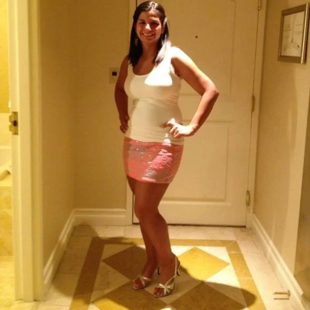 Sequin skirt size M peach/pink and grey - Picture 3 of 12